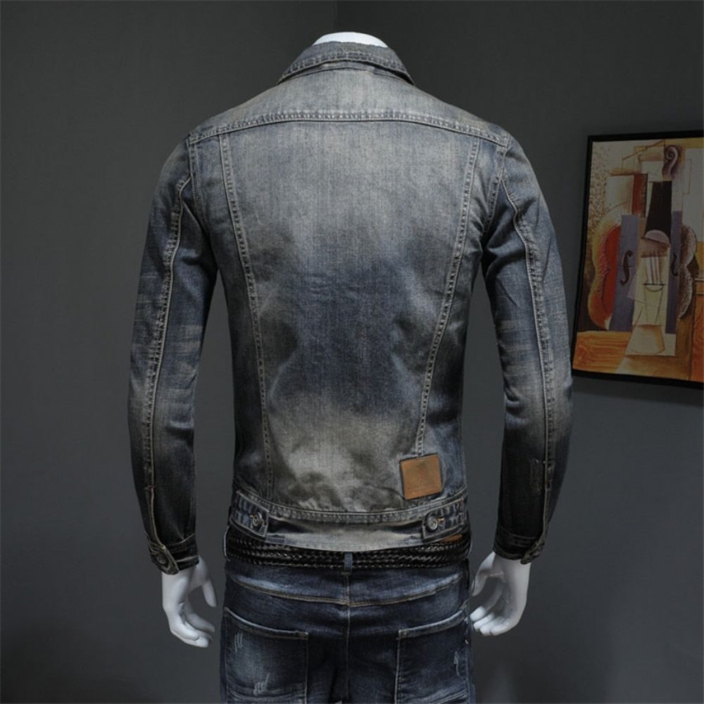 American Style Casual Zipper Jeans-jakke