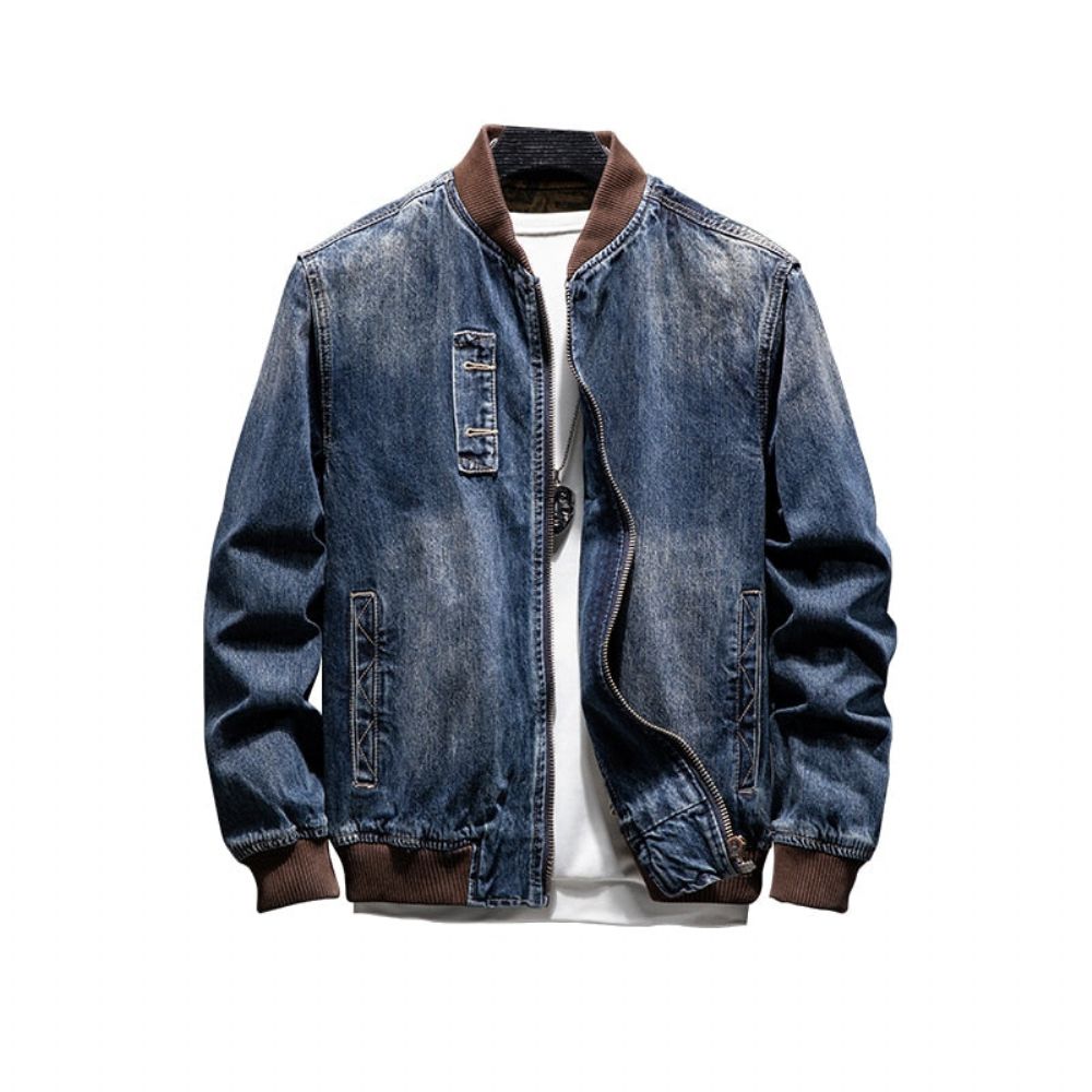 Høst Denim Casual Pilot Bomber Jacket