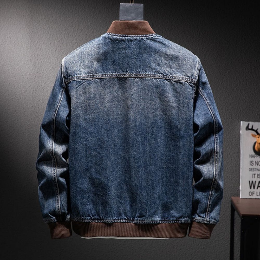 Høst Denim Casual Pilot Bomber Jacket