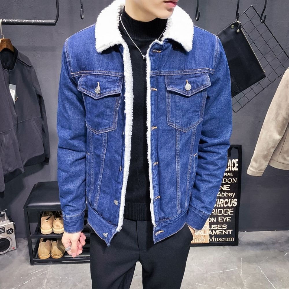 Trendy Varm Fleece Denimjakke