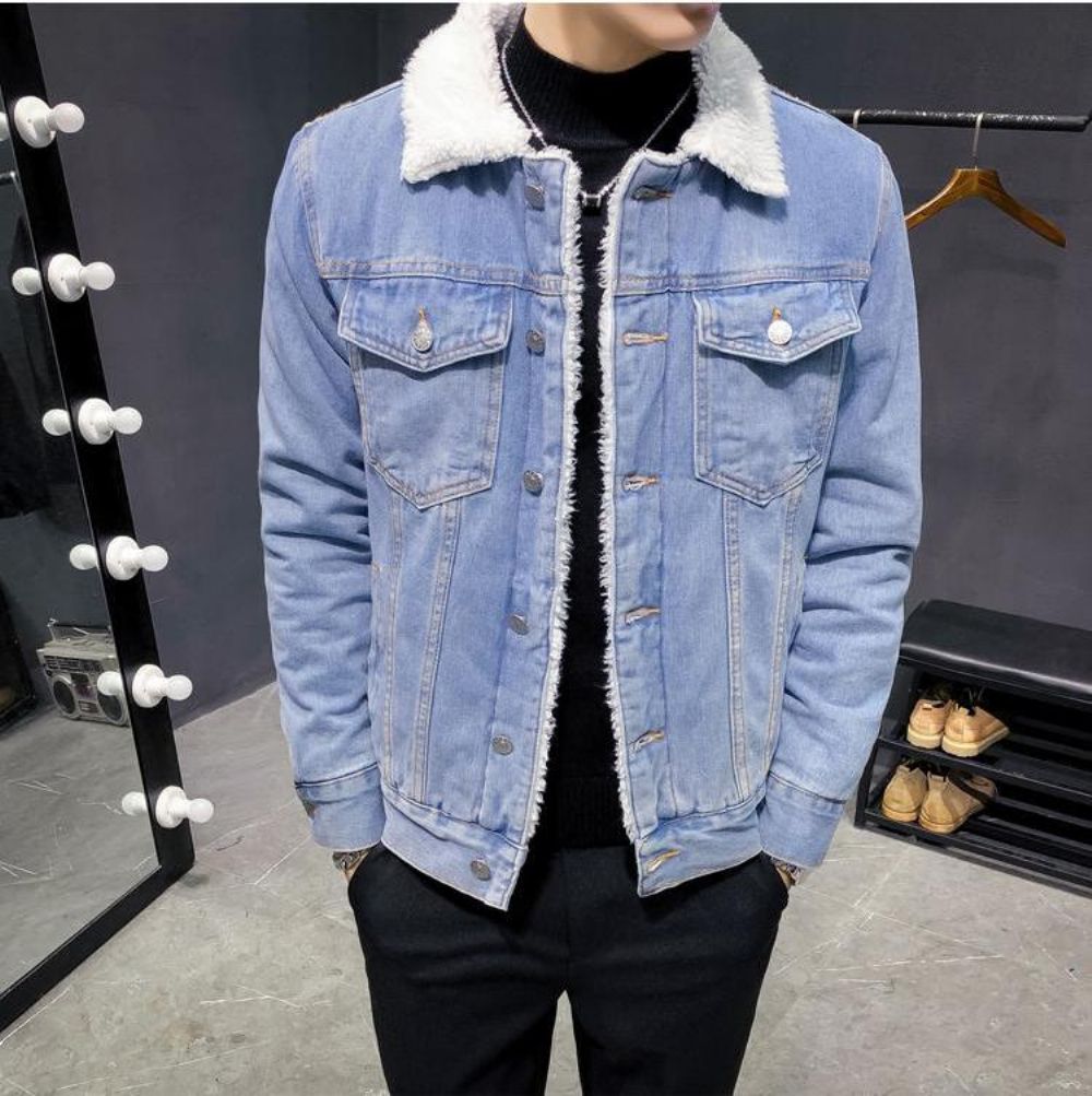 Trendy Varm Fleece Denimjakke