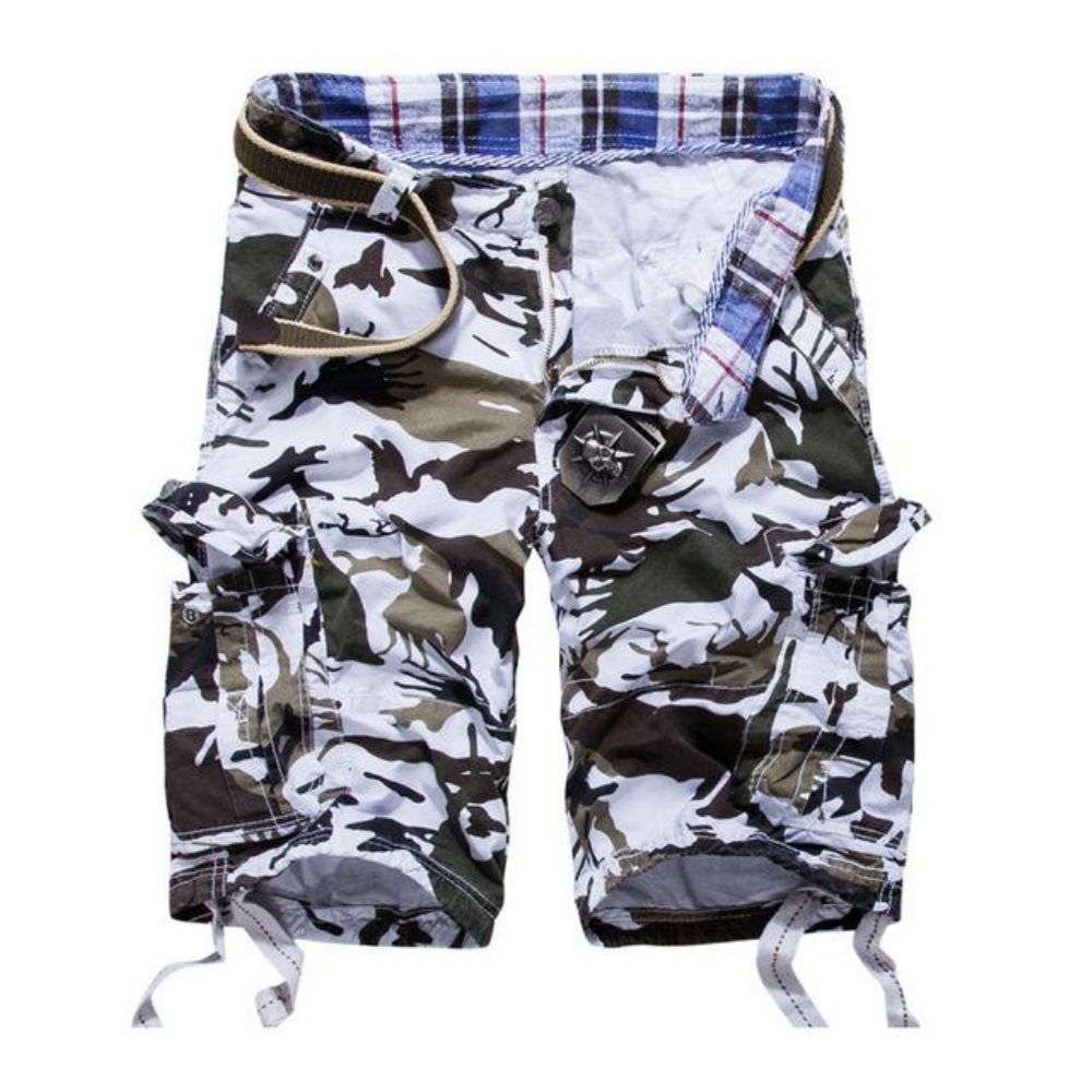 Camouflage Cotton Cargo Shorts