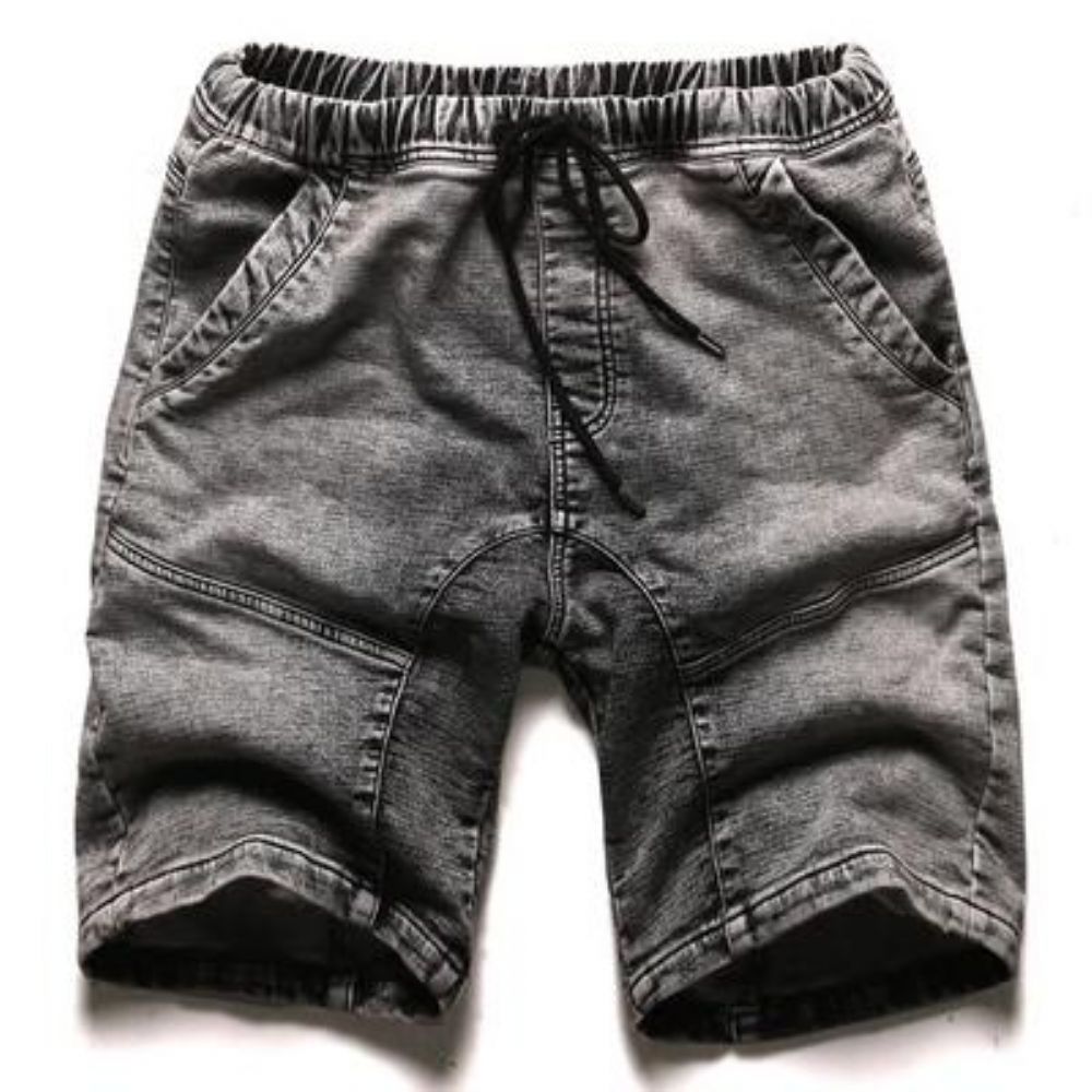 Denimshorts Med Elastisk Midje