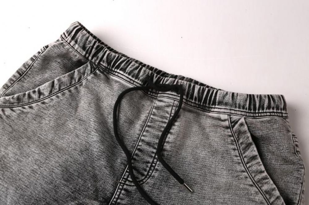 Denimshorts Med Elastisk Midje