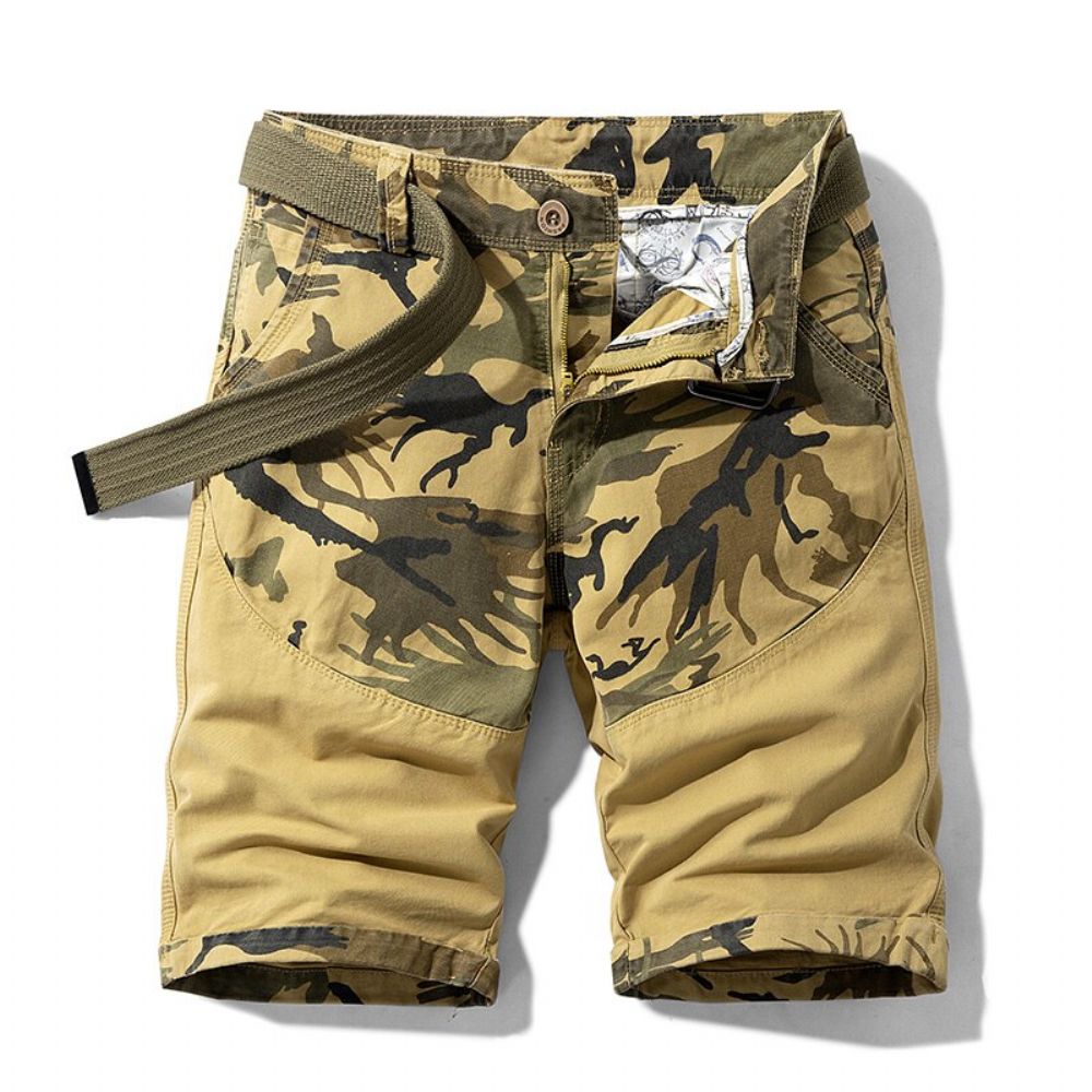 Half Camouflage Loose Cargo Short