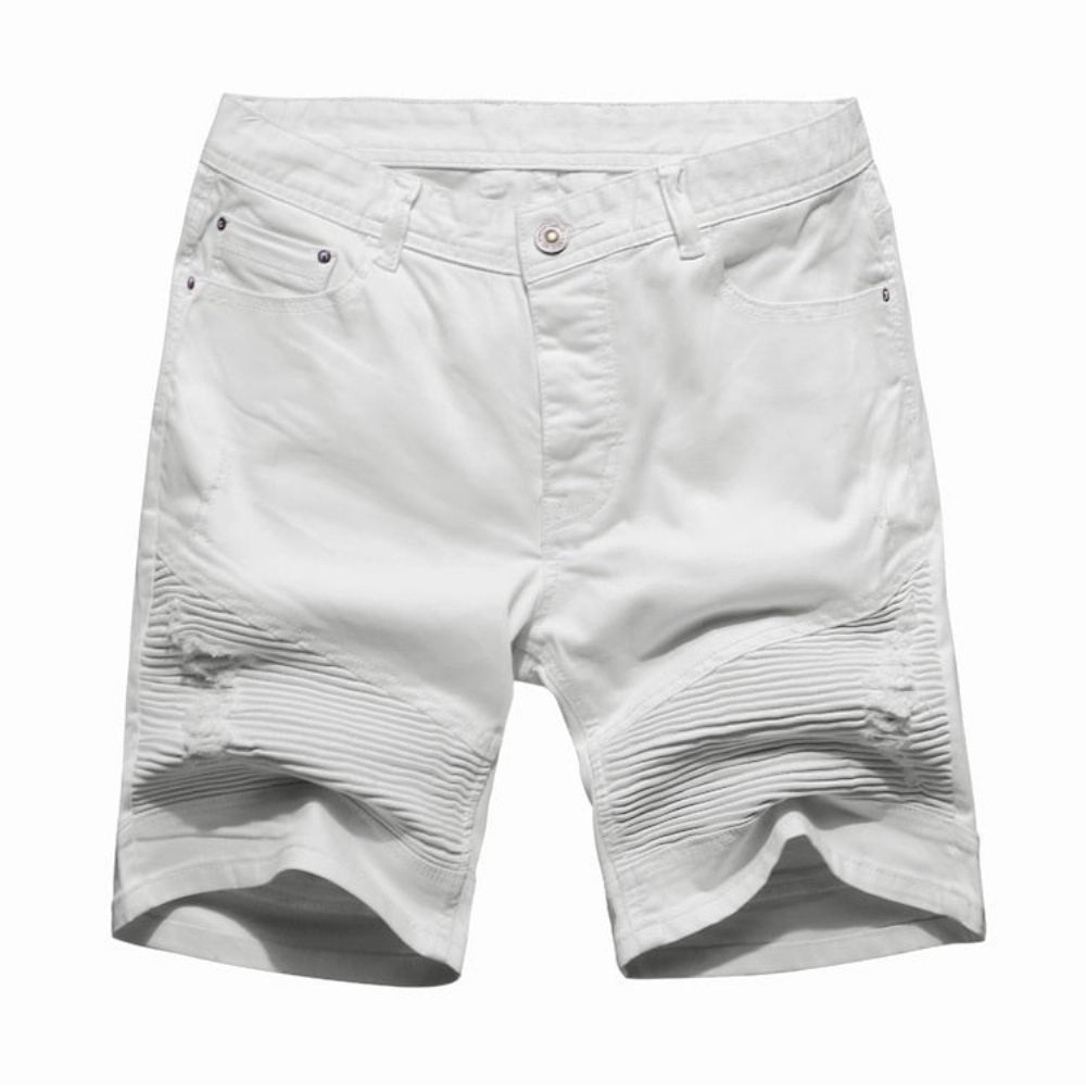 Hvit Elastisk Shorts I Italiensk Design