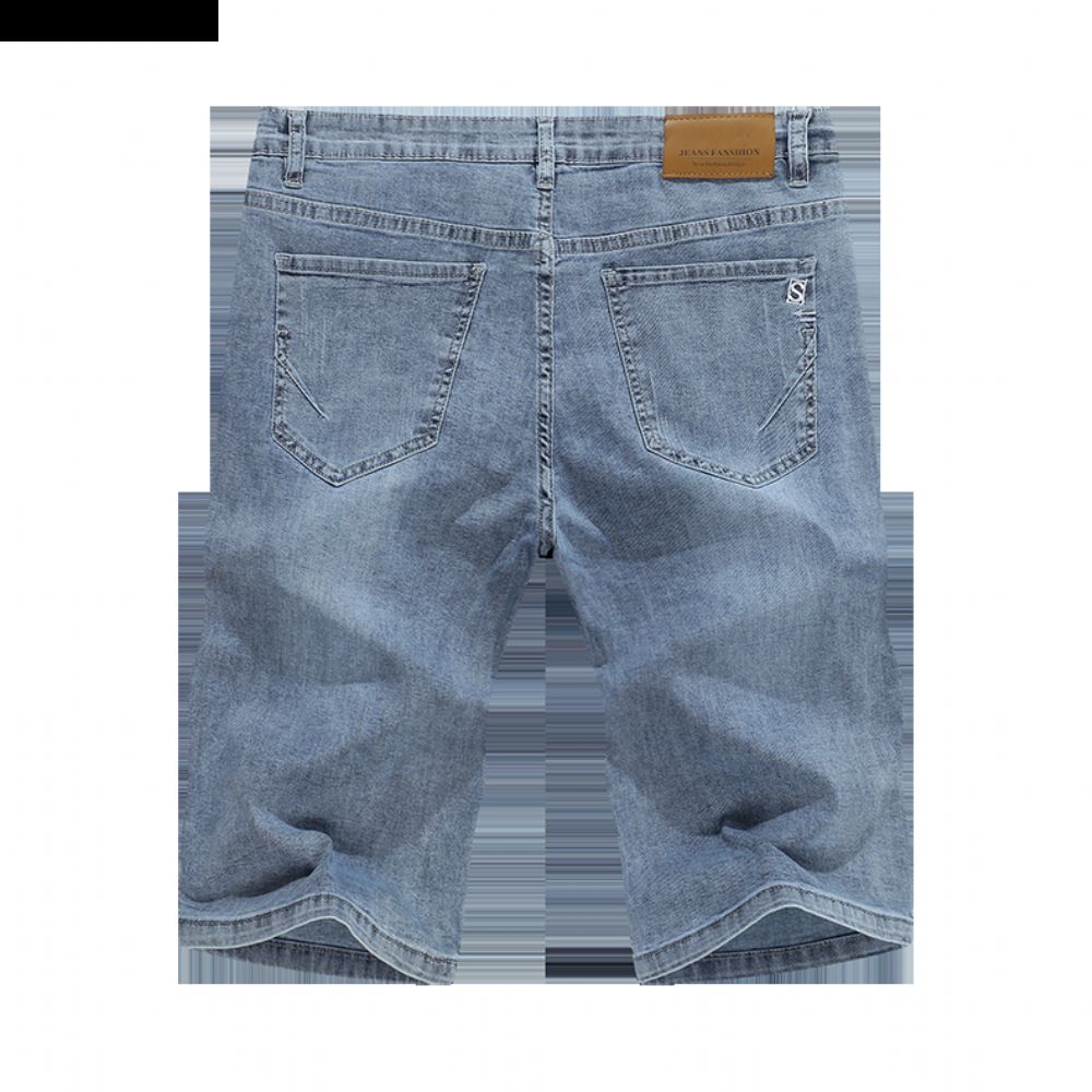 Lyseblå Vanlig Stretchy Denimshorts