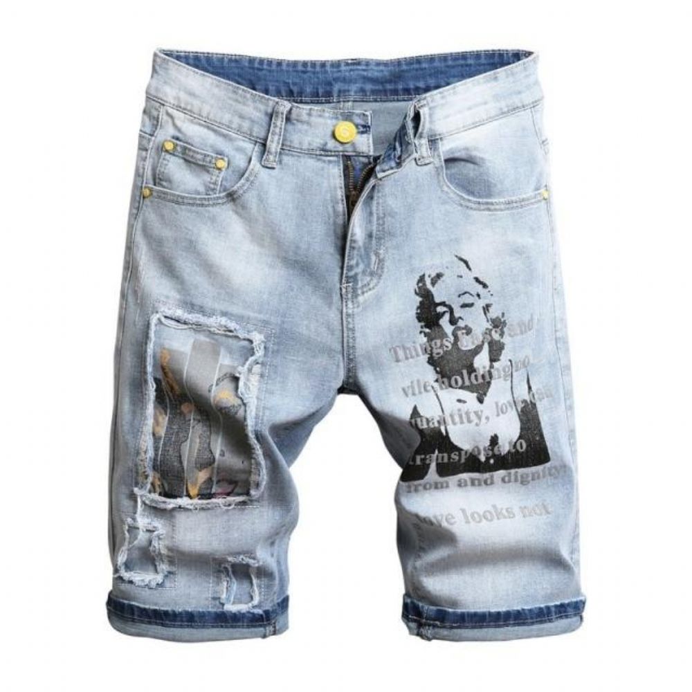 Marilyn Monroe Print Youth Denim Shorts