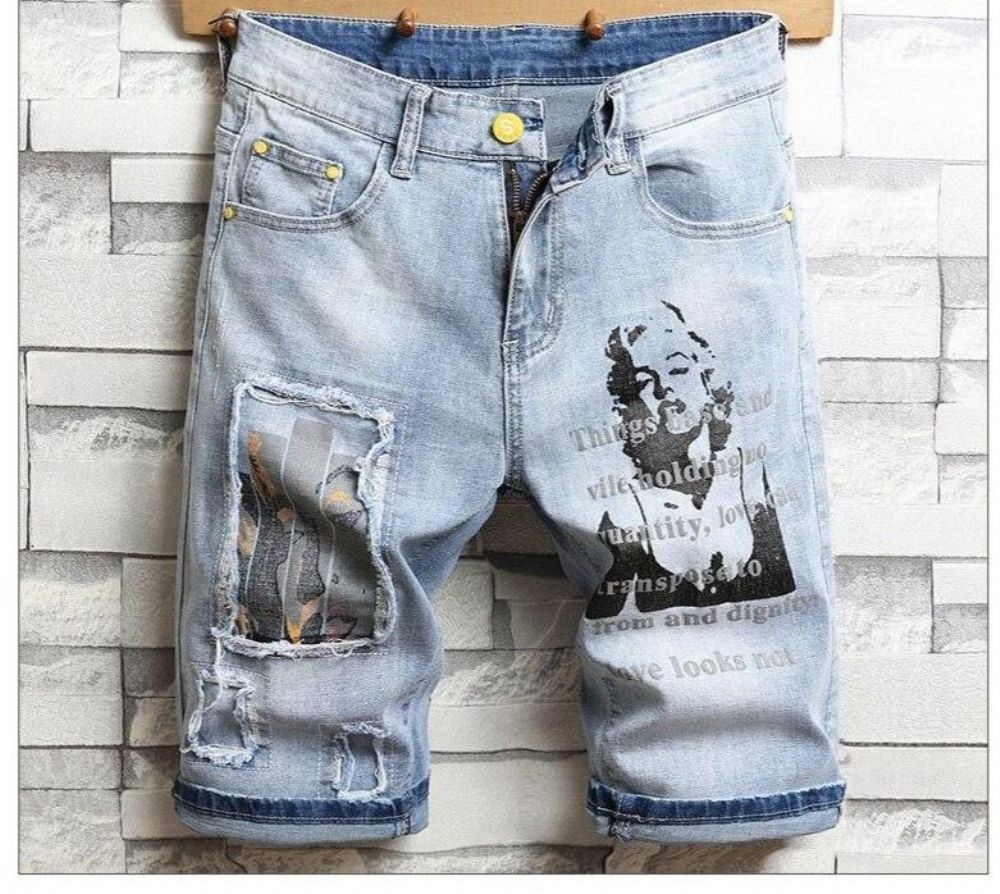 Marilyn Monroe Print Youth Denim Shorts