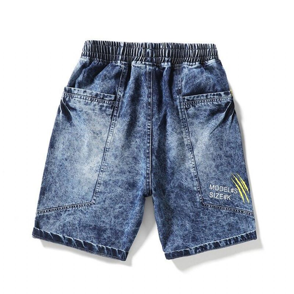 Mid-midje Vasket Rett Denimshorts