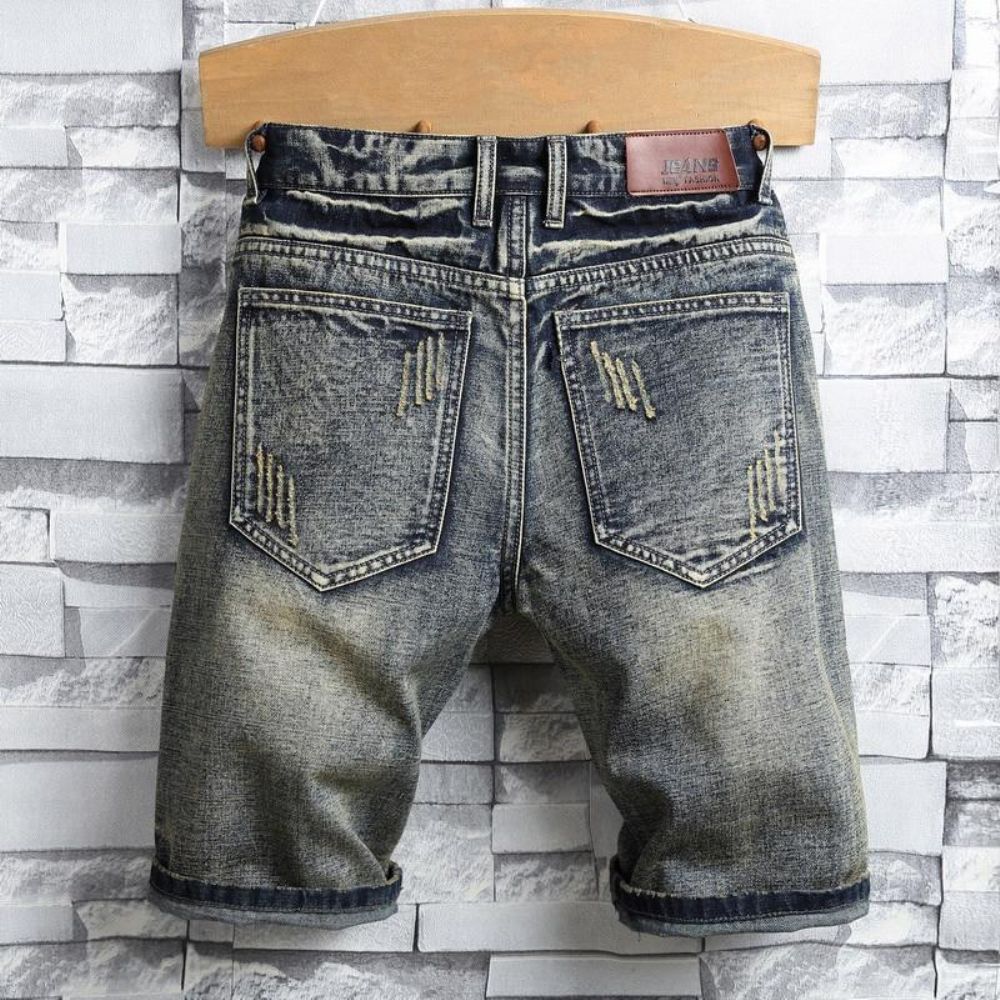 Ripped Patch Streetwear Retro Denimshorts