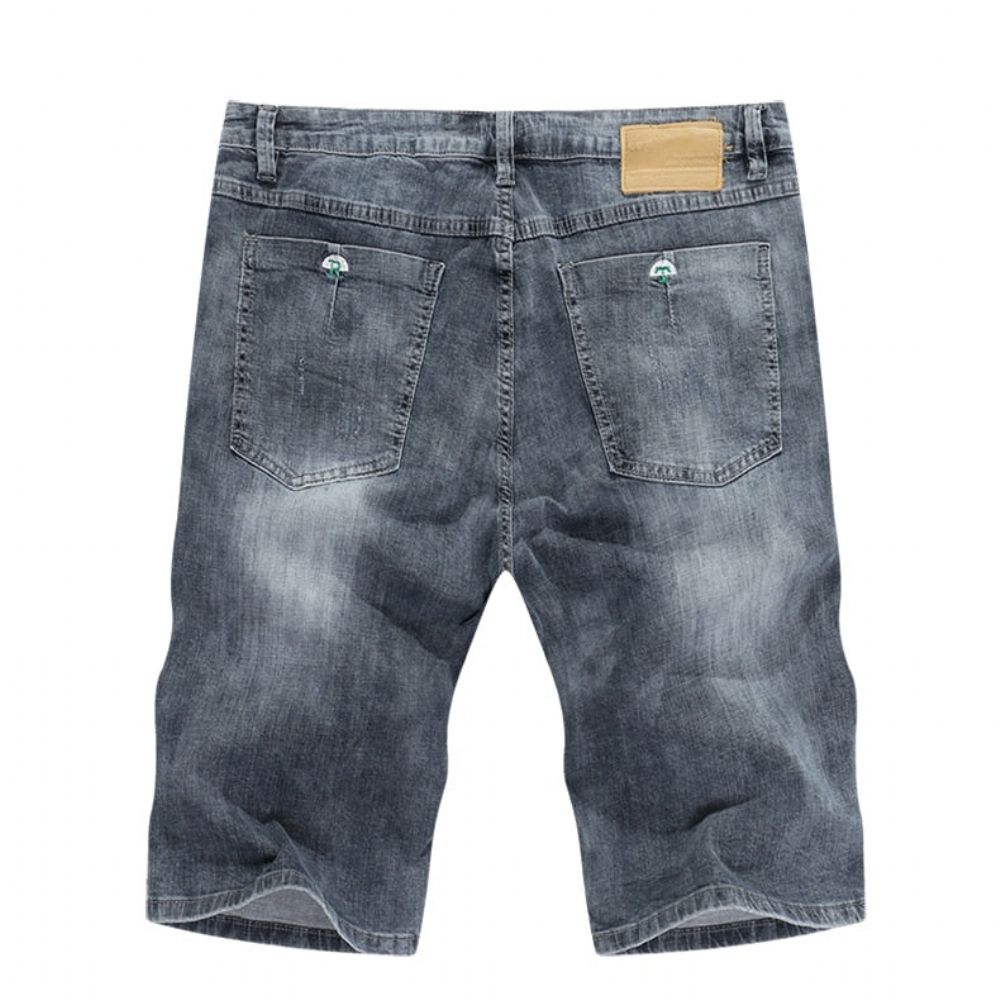 Rippet Elastisk Regular Fit Denim Short