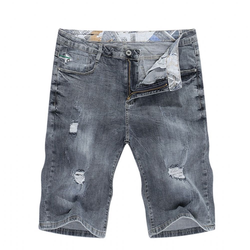 Rippet Stretch Denim Shorts