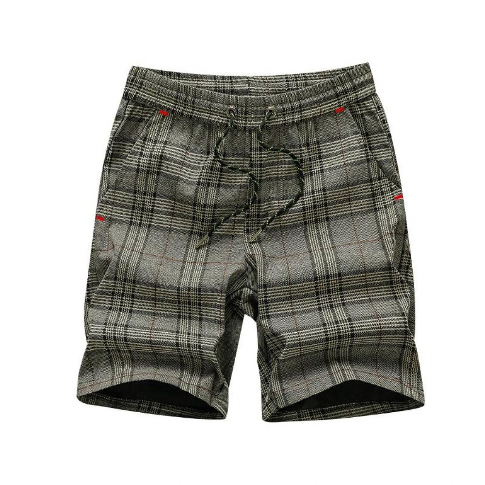 Rutet Elastisk Midje Bermuda Short