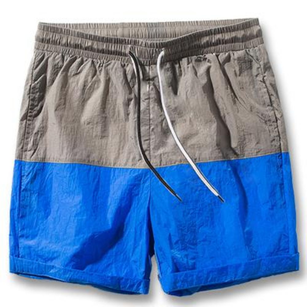 Slim Fitted Knelengde Patchwork-shorts