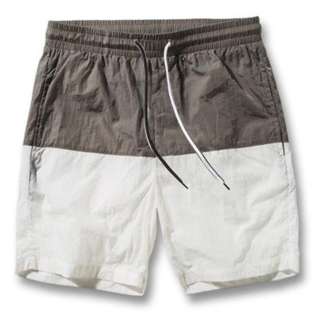 Slim Fitted Knelengde Patchwork-shorts