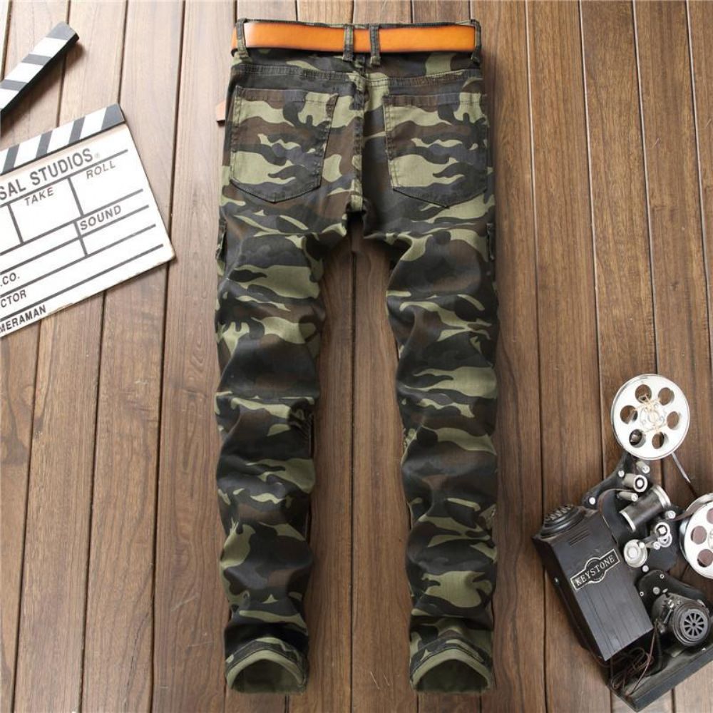 Camo Casual Jeans Med Flere Lommer