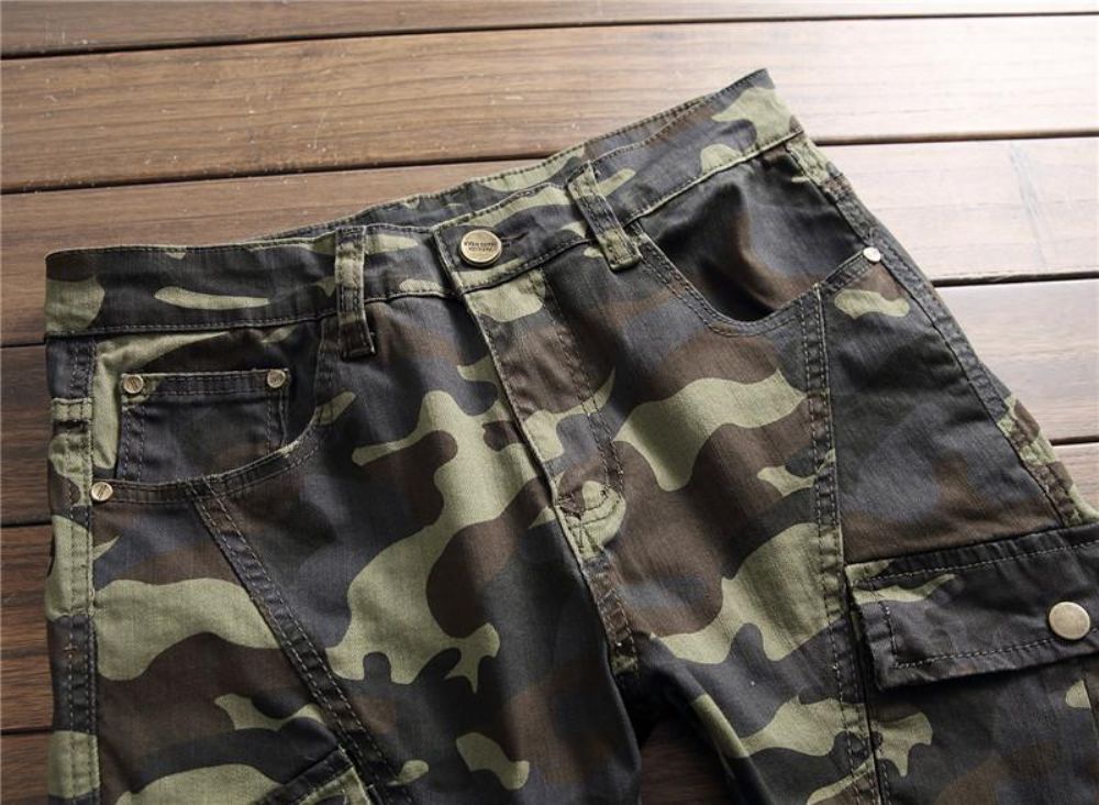 Camo Casual Jeans Med Flere Lommer