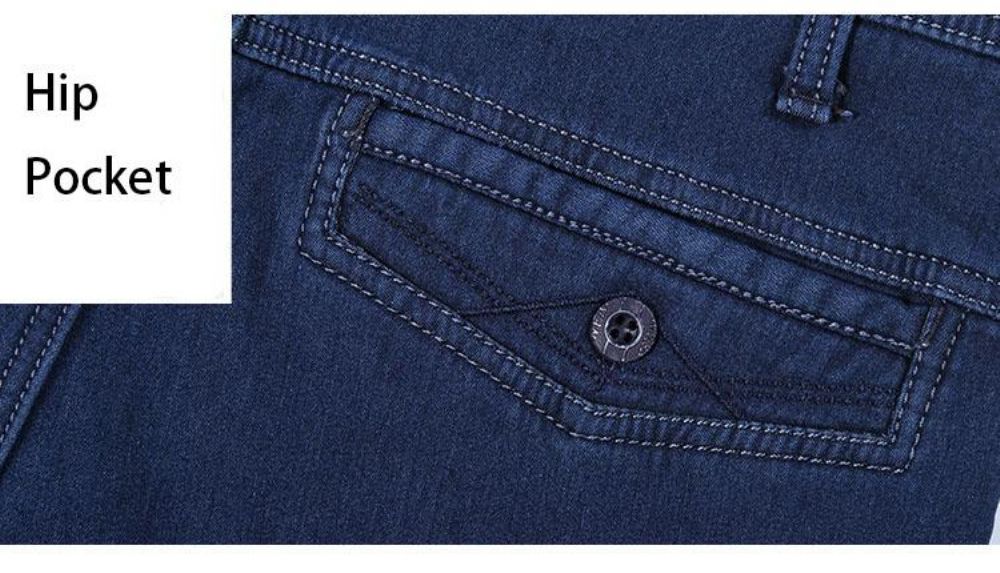 Casual Jeans Med Elastisk Høy Midje