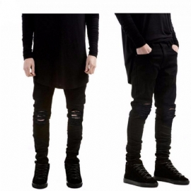 Designer Black Ripped Torn Jeans