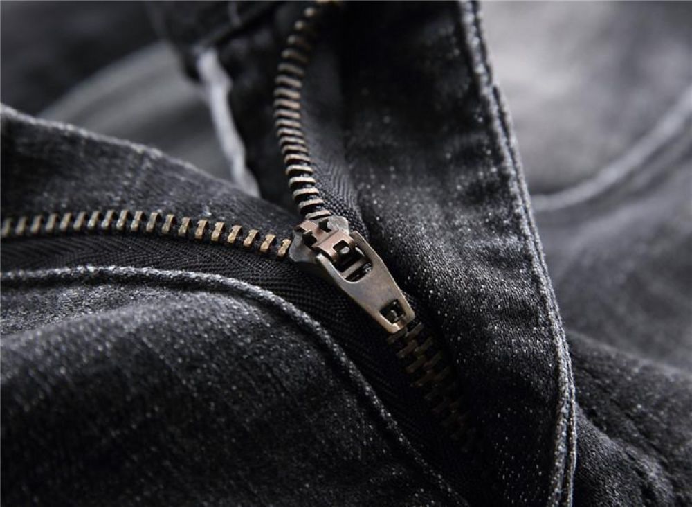 Elastiske Vaskede Rippede Jeans