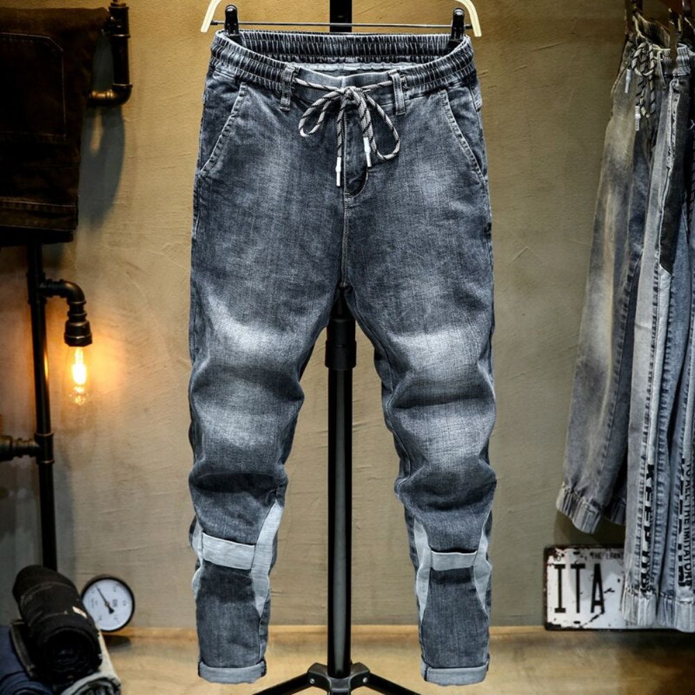 Fritidsjeans Med Lappet Elastisk Midje