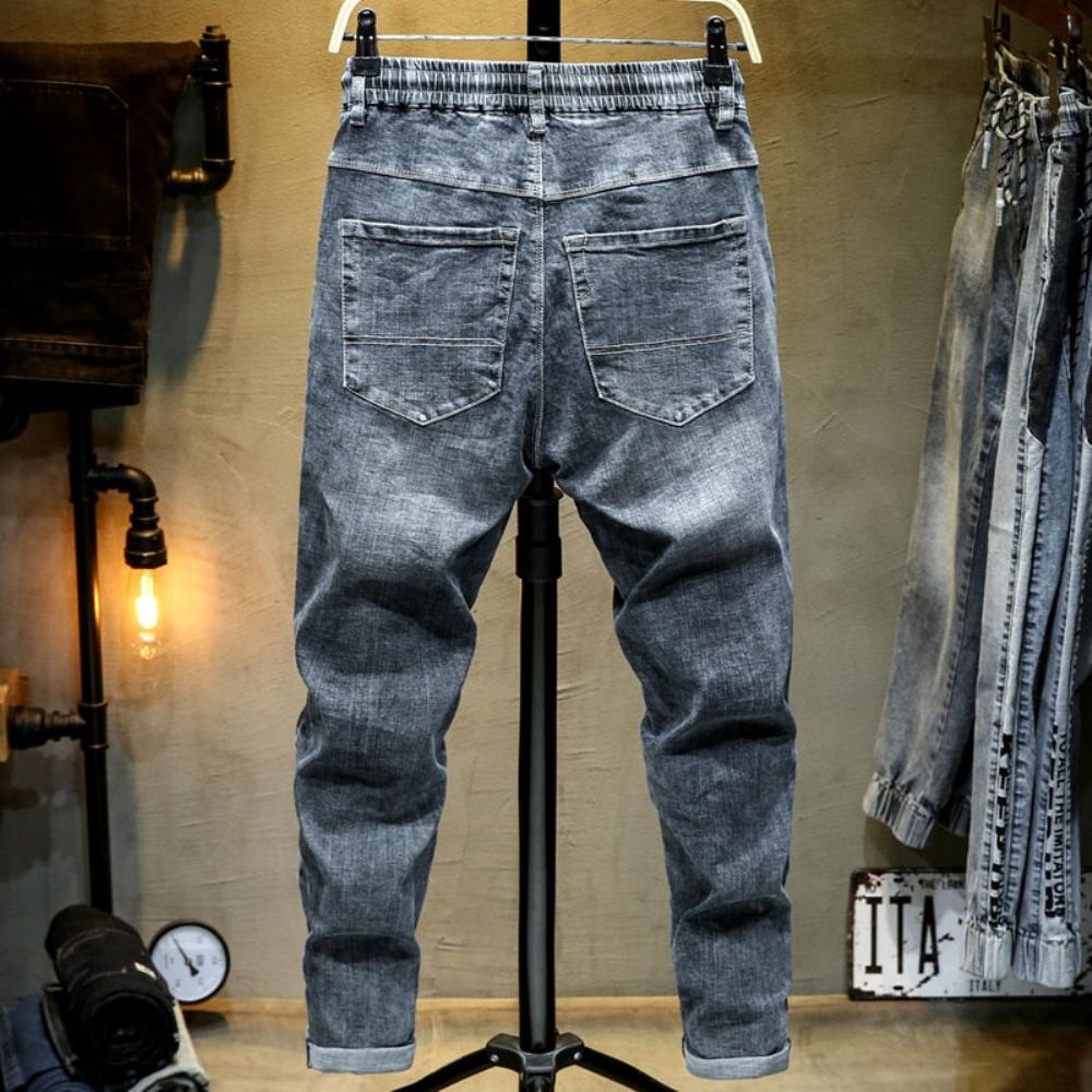 Fritidsjeans Med Lappet Elastisk Midje