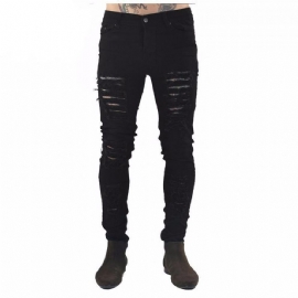 Hip Hop Swag Distressed Slim Jeans 3 Farger