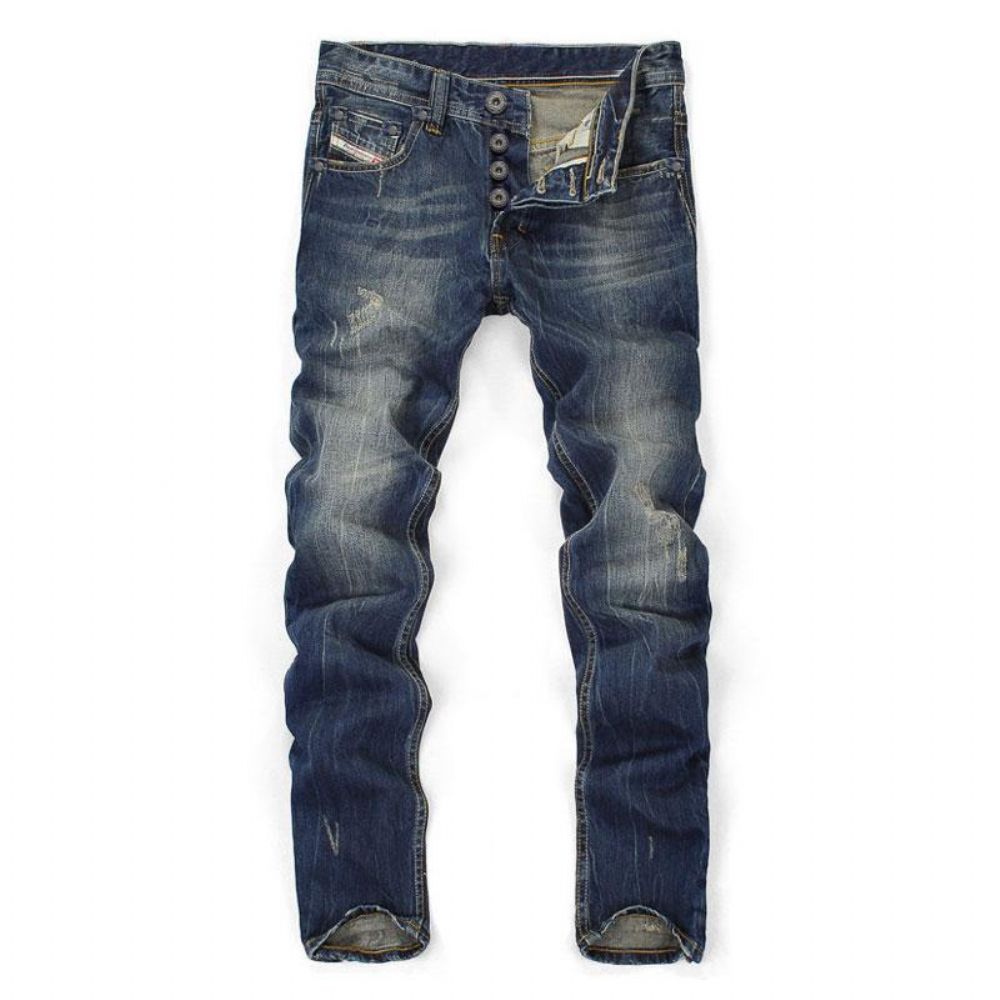 Jeans Med Mørk Blå Farge