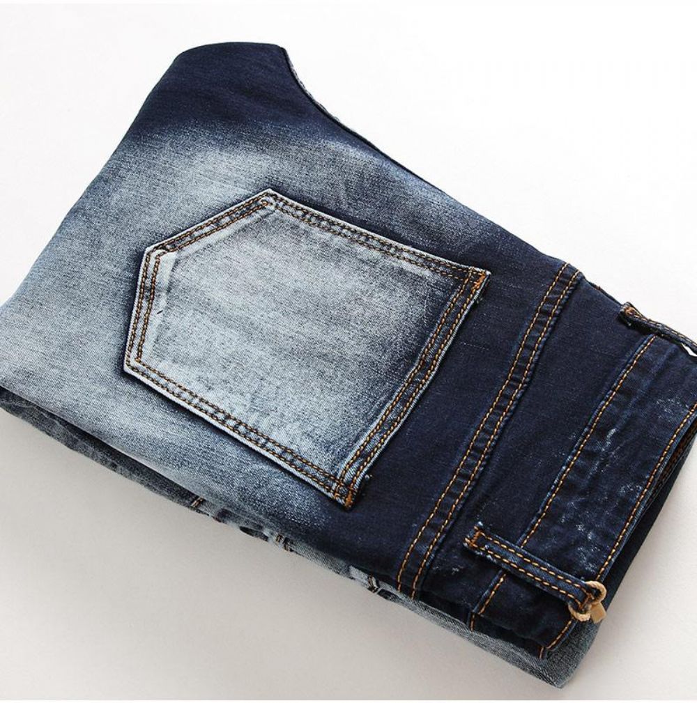 Plisserte Jeans I Stretch-denim