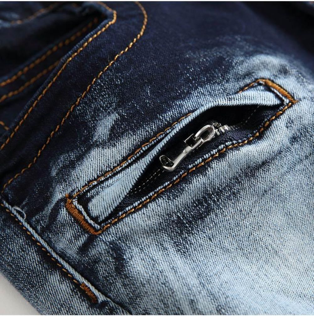 Plisserte Jeans I Stretch-denim