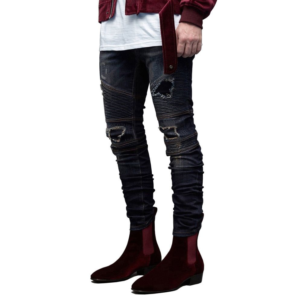 Rippede Biker Jeans