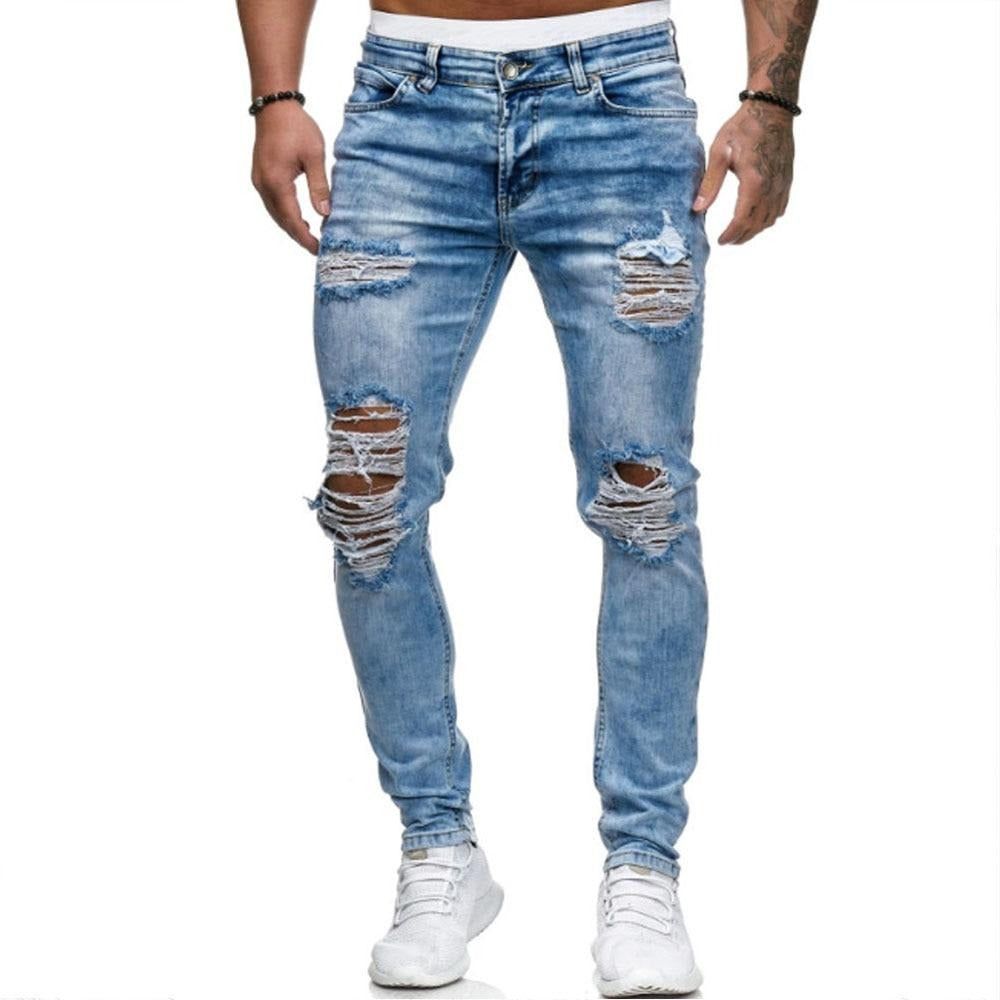 Rippede Jeans I Europeisk Amerikansk Stil