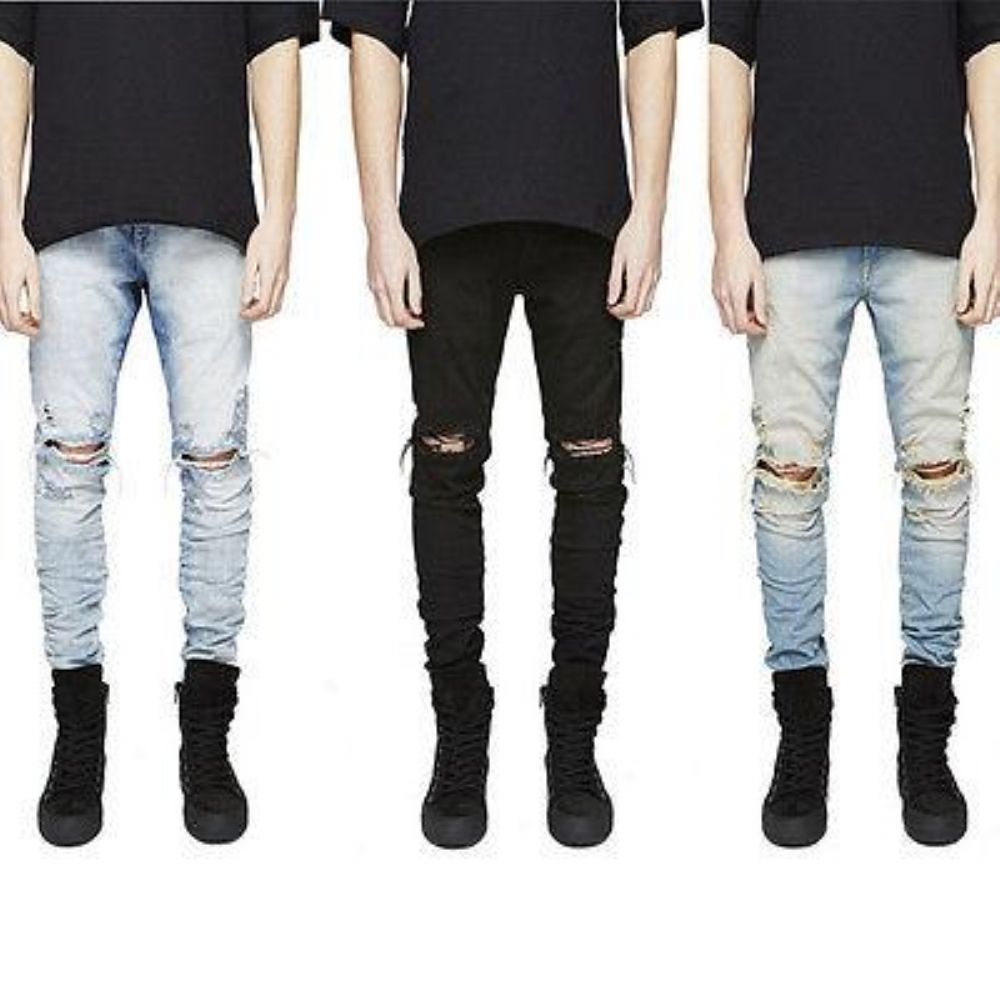 Rippet Skinny Biker Destroyed Jeans