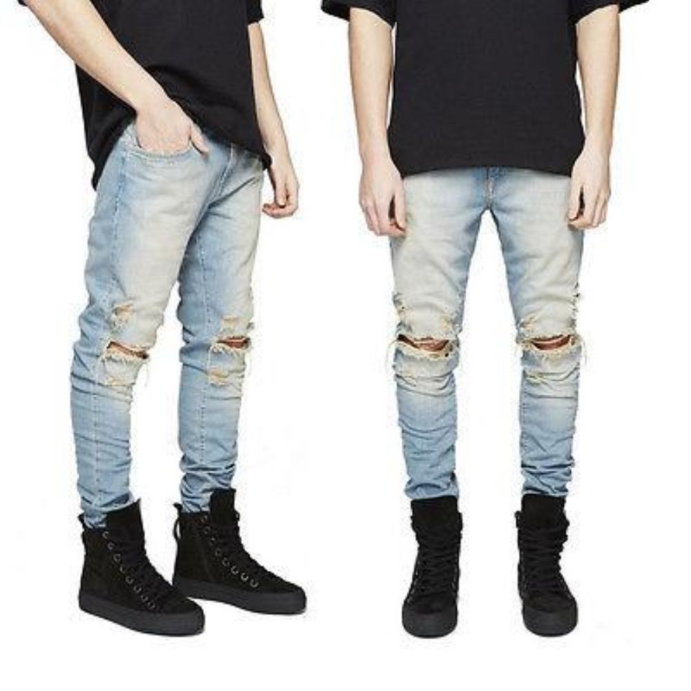 Rippet Skinny Biker Destroyed Jeans