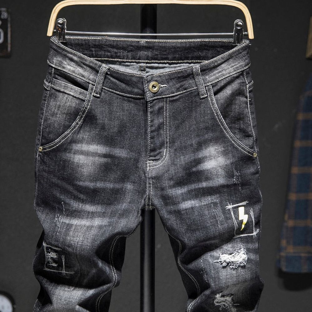 Slim Fit Distressed Streetwear-jeans