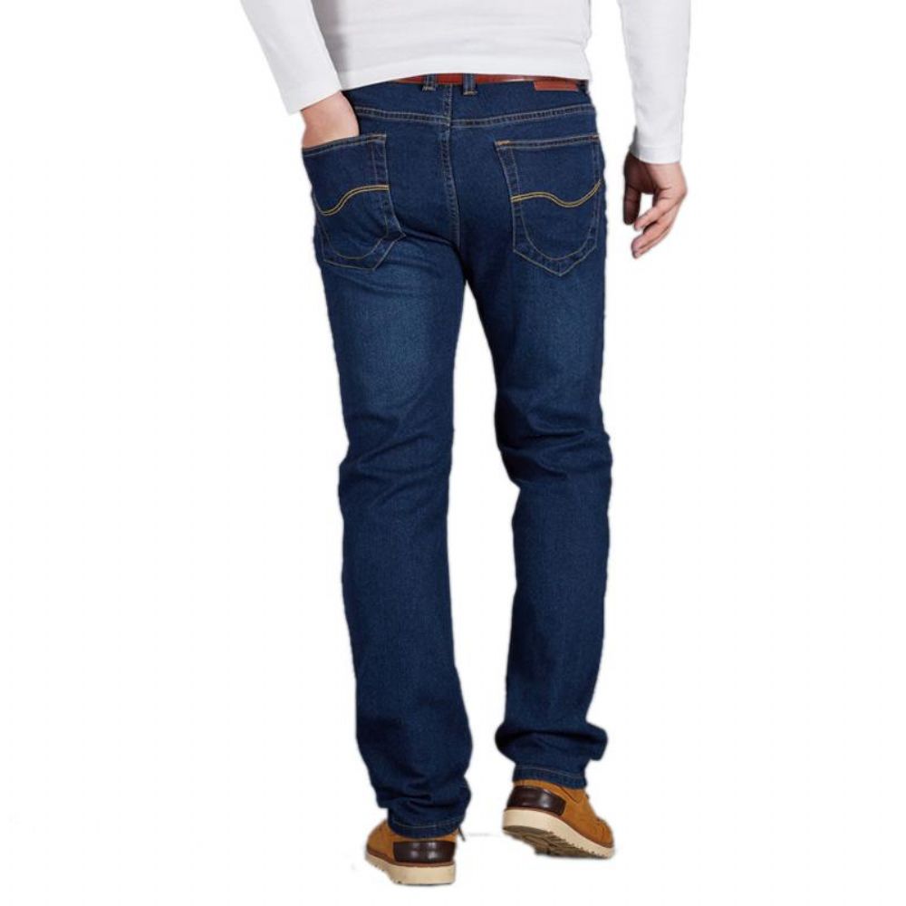 Straight Jeans Med Høy Stretch