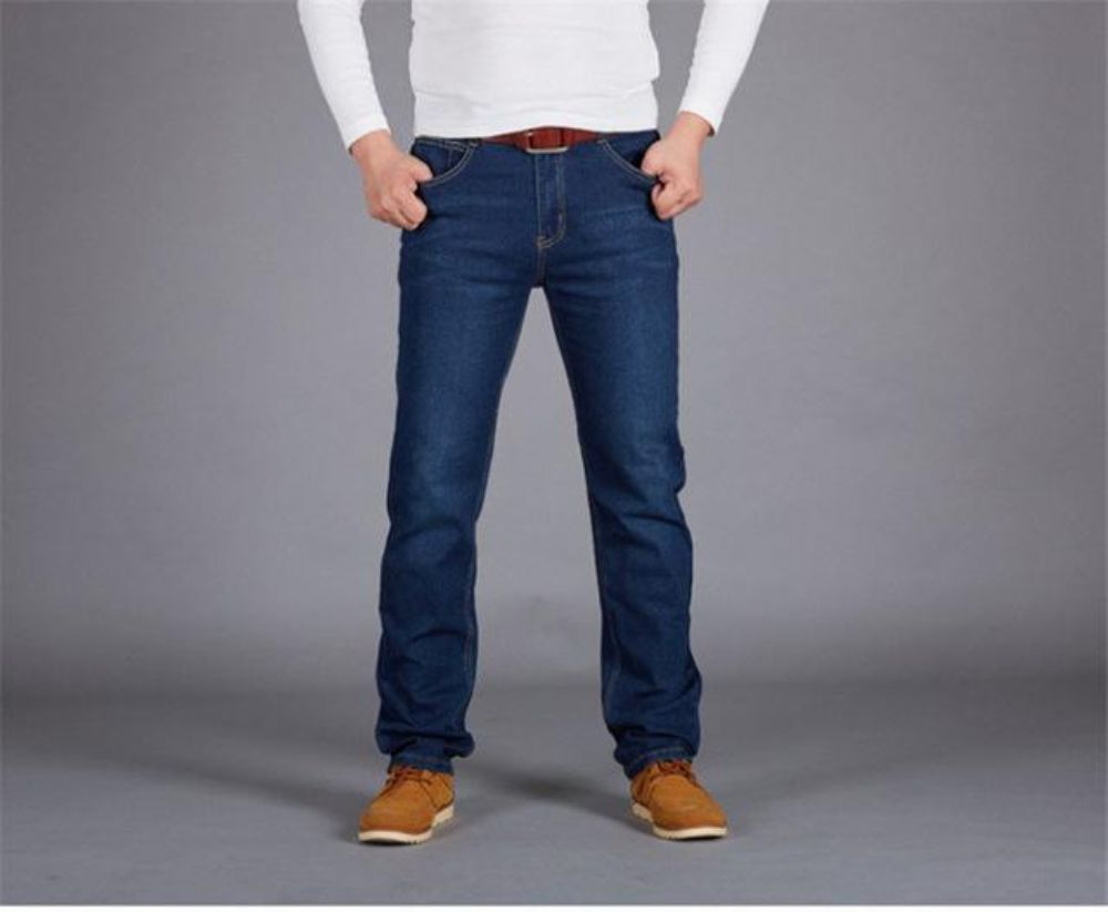 Straight Jeans Med Høy Stretch