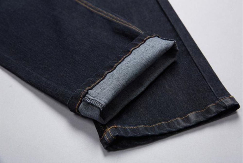 Straight Jeans Med Høy Stretch