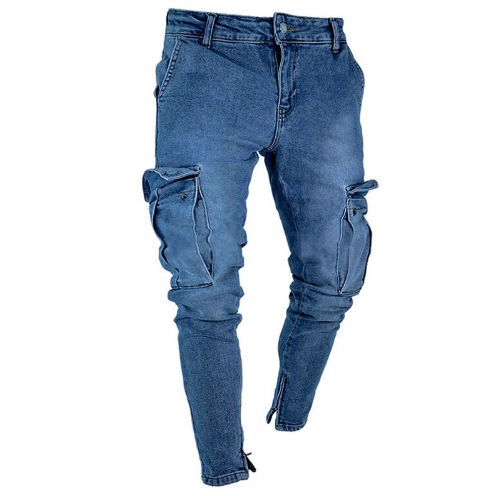 Trend Jeans Med Knehull Med Glidelåsføtter