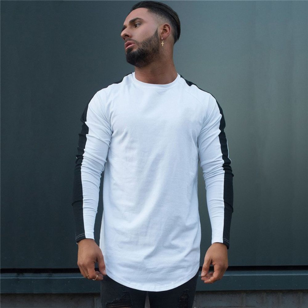 Side Stripe Muscle Hem T-skjorte