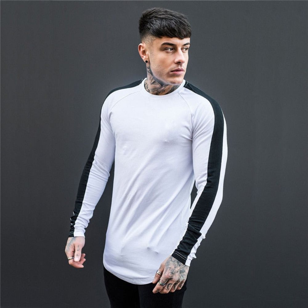 Side Stripe Muscle Hem T-skjorte