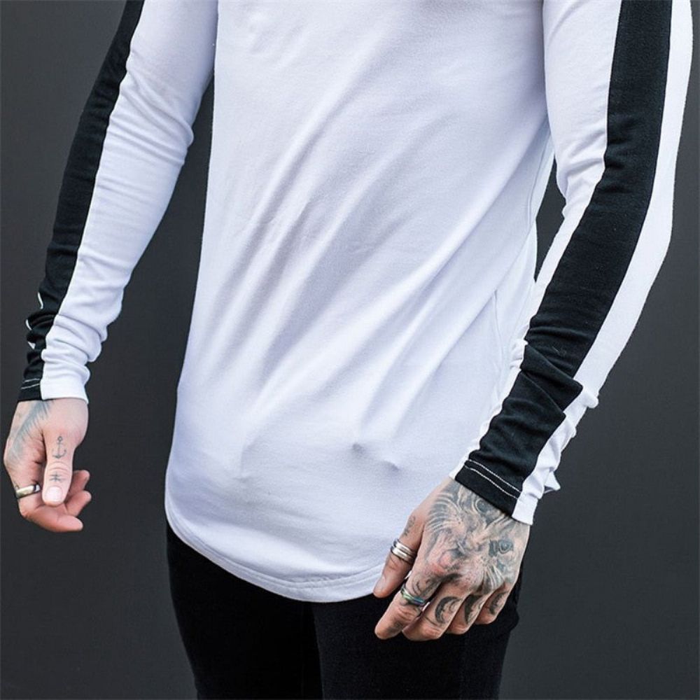 Side Stripe Muscle Hem T-skjorte