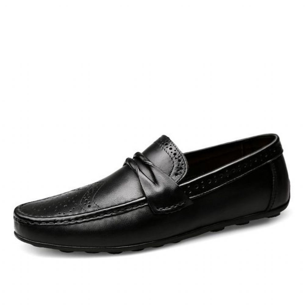 Craved Leather Moccasins