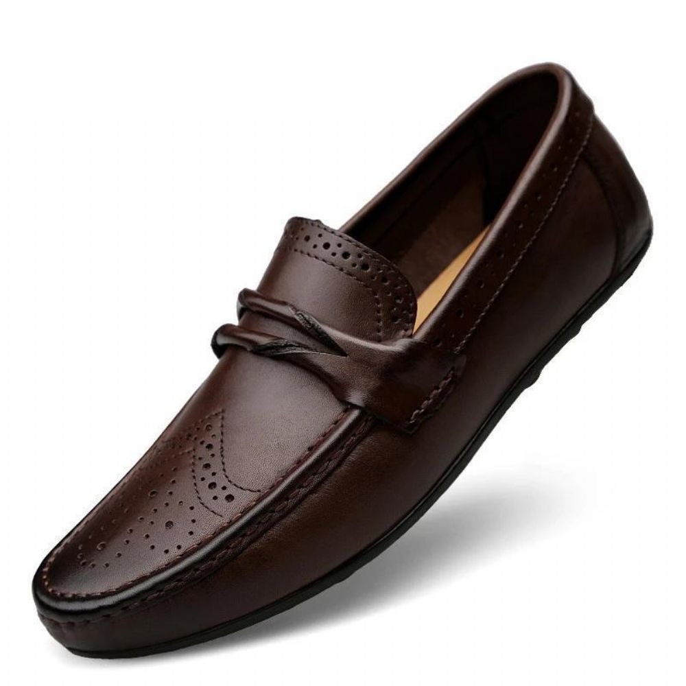 Craved Leather Moccasins