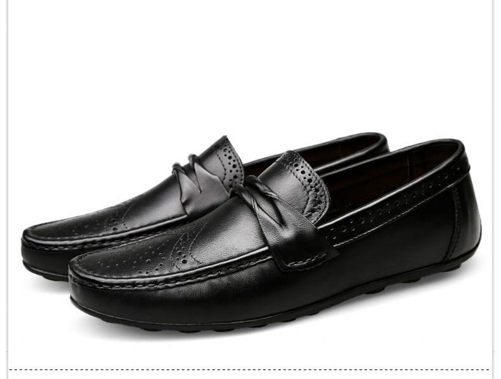 Craved Leather Moccasins