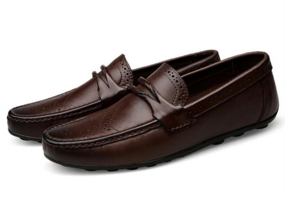 Craved Leather Moccasins