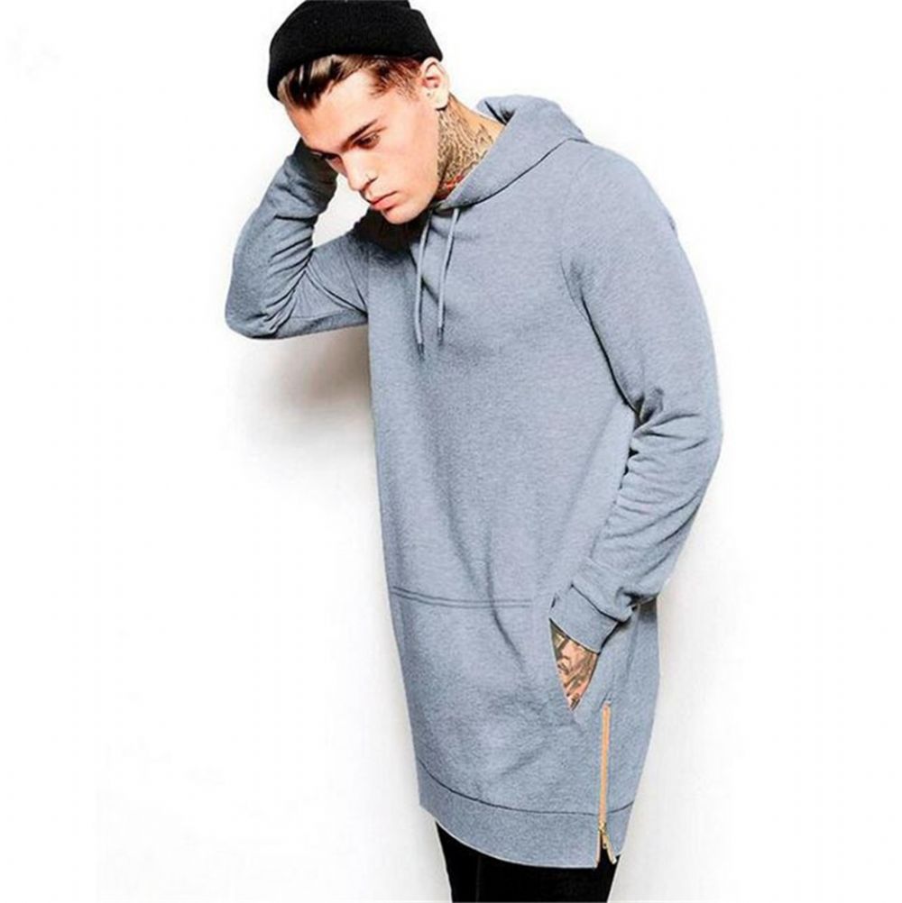 Fleece Hip Hop Longline Fashion Hettegenser