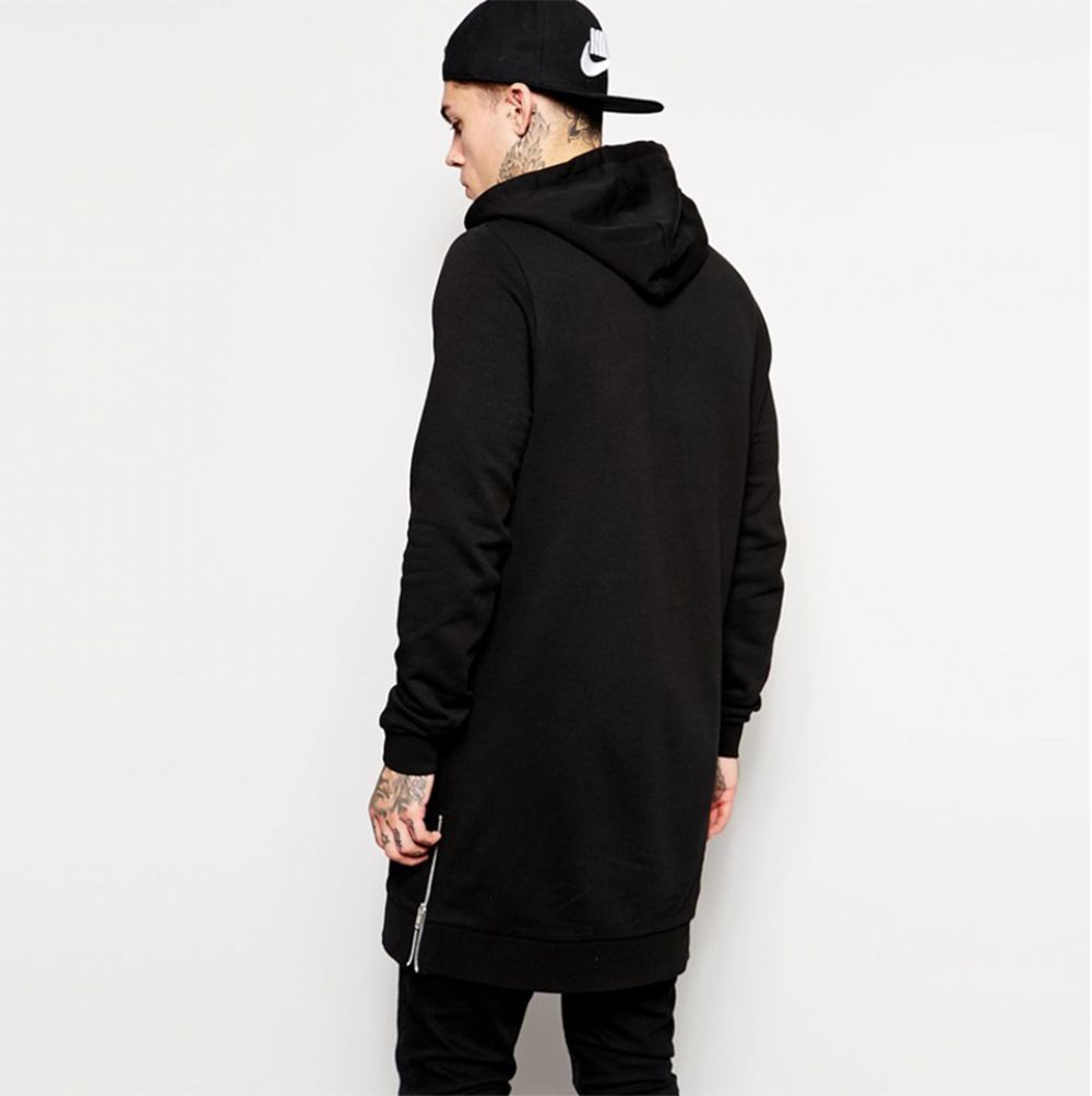 Fleece Hip Hop Longline Fashion Hettegenser