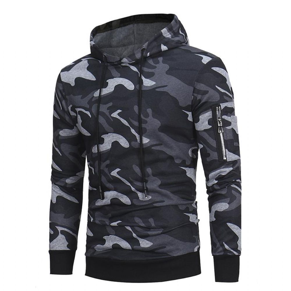 Hette Camouflage Genser For Menn